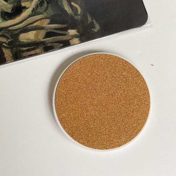 Van Gogh Smoking Skeleton Desk Set Mouse Pad Coaster Magnetic Bottle Opener NEW - Picture 6 of 9